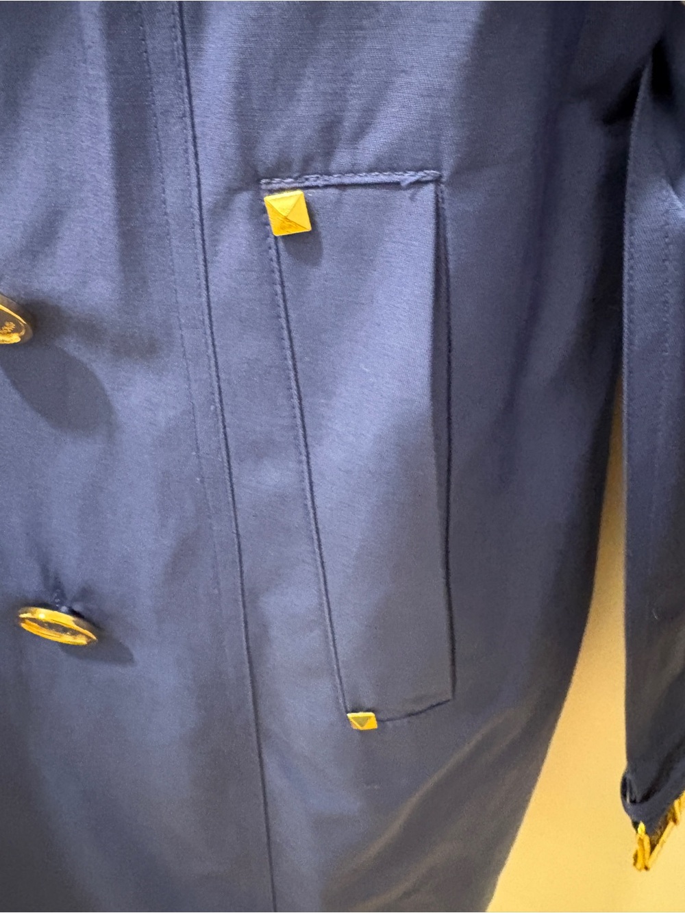 Michael Kors Blue Double-Breasted Women's Trench Coat with Belt - Picture 14 of 15